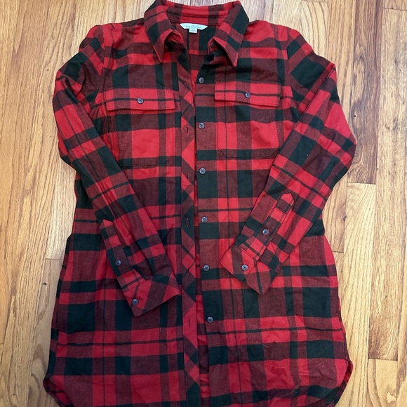 L.L. Bean Tops - L.L. Bean Red and Black Plaid Button Down Shirt